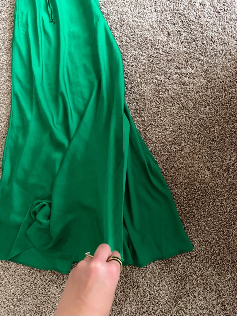 Free People Green Maxi Dress with White Lace Bodice